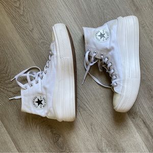 All White Platform Converse